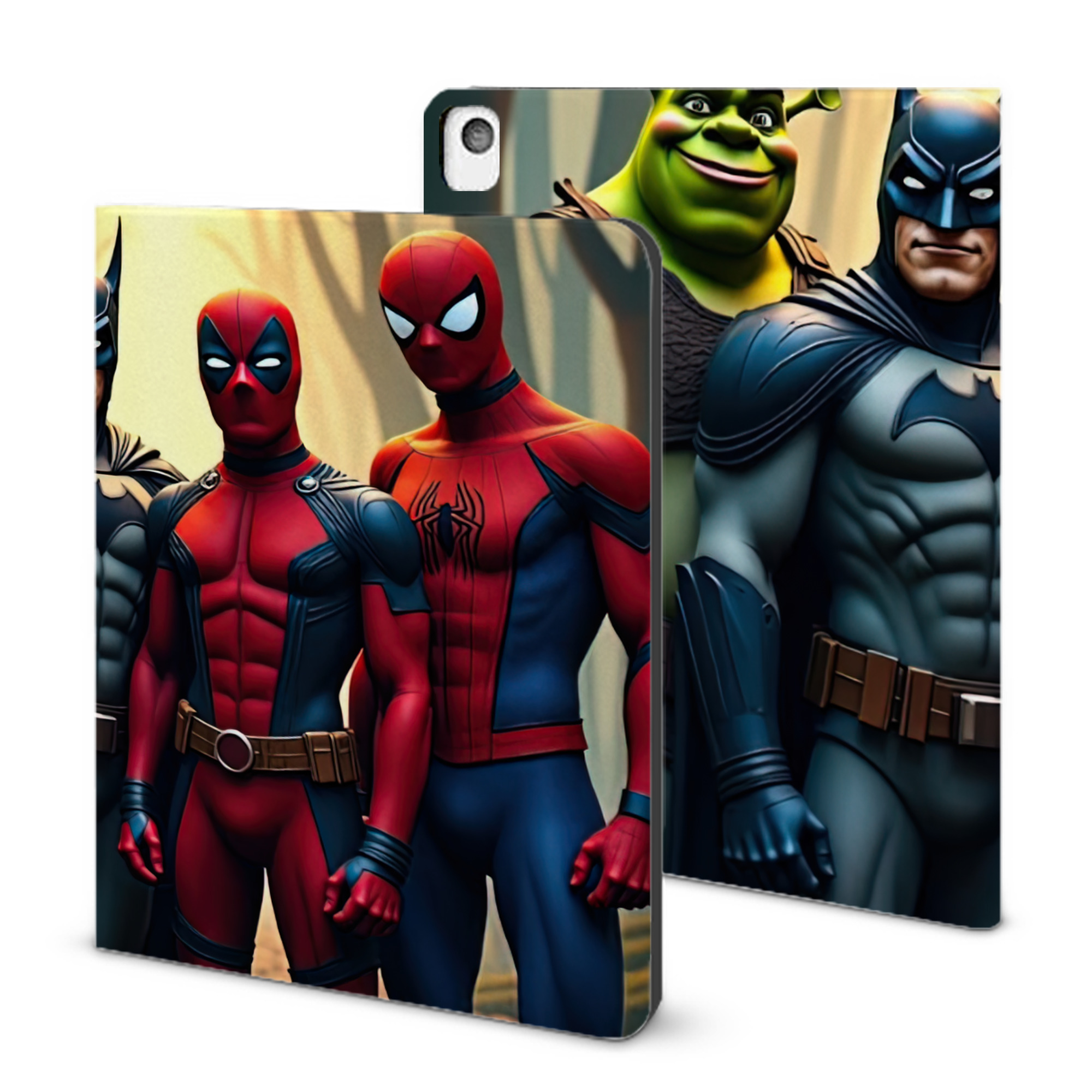 （画像用） Deadpool デッドプール IPadケース ペンホルダー付き ブックスタイルデザイン